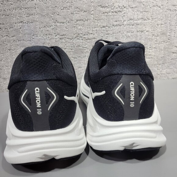 Hoka One One Clifton Wide 10 Men's Size US 10.5 2E Black White Athletic Sneakers - Picture 3 of 12